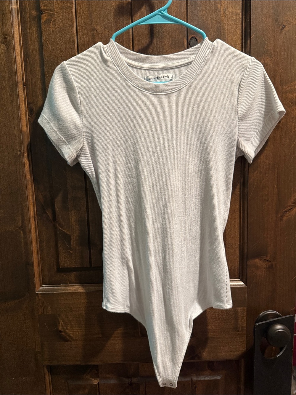 Abercrombie & Fitch White Short Sleeve Ribbed Bodysuit